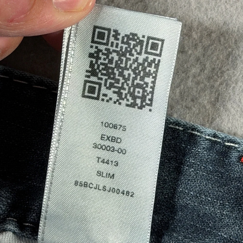 True Religion Section Slim Jeans Mens 32x31 Blue Contrast Thick Stitch 100675